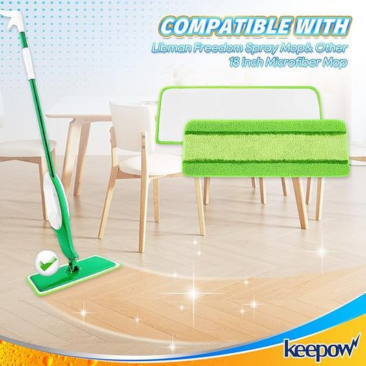 6 Pack Upgraded Spray Mop Refills for Libman Freedom Spray Mop, Washable Microfiber Spray Mop Replacement Head, 6 Count Reusable Mop Pads
