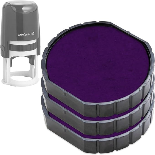 E/R30 Replacement Pad Compatible for 2000 Plus Printer R30 - Water Based - Pack of 3 - Purple