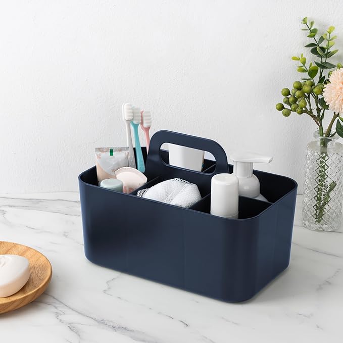 Tiawudi 2 Pack Caddy Organizer with Handle, Portable Plastic Caddy, Storage Organization for Cleaning, Bath, Makeup, Art, Craft, Stationery, Classroom and Office, Tote Organizer