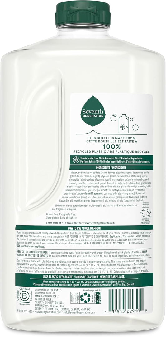 Seventh Generation Hand Dish Wash Refill, Lavender Floral & Mint, 3pk 50z