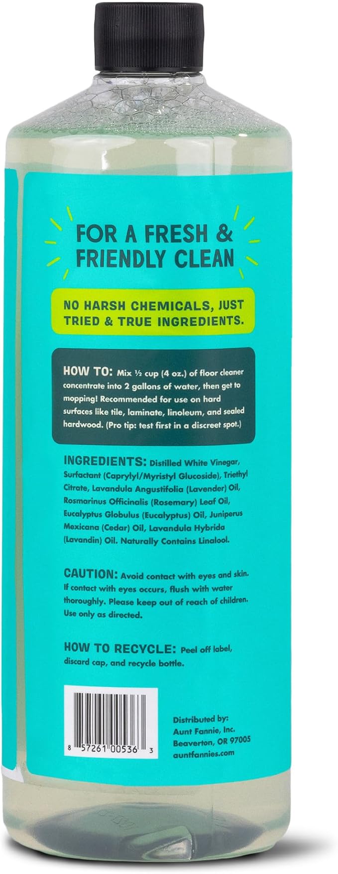 Aunt Fannie's Ultra Concentrated Floor Cleaner Vinegar Wash, Multi-Surface Solution For Mopping, Makes 16 Gallons, Eucalyptus Scent, 32 oz. (Pack of 3)