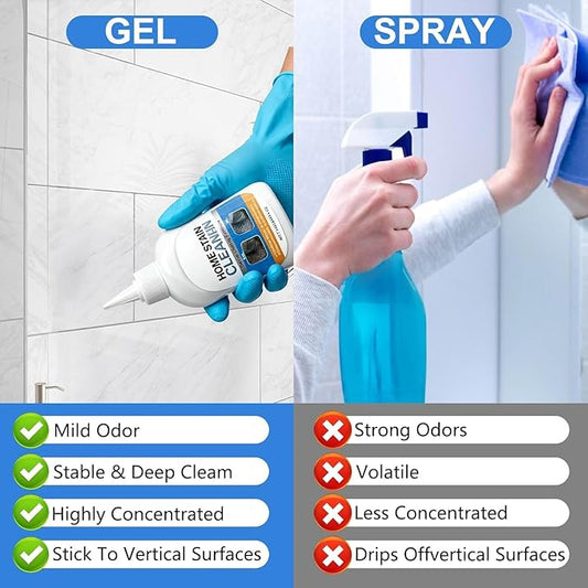 Home Stain Cleaner Gel 7oz, Deep Cleaning Gel with Brush for Tile Grout, Washing Machine Seals, Fridge Rubber, Wall & Shower Stains, Household Cleaning Solution for Bathroom (2)