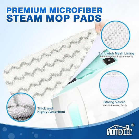 HOMEXCEL Steam Mop Replacement Pads for Shark Steam Mops S1000/S1000A/S1000C/S1000WM/and S1001C-Reusable Microfiber Steamer Scrub Mop Pads for All Hard Floors-2 Pack