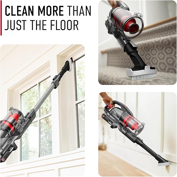 Hoover ONEPWR WindTunnel Emerge Cordless Stick Vacuum Cleaner, Lightweight Stick Vac, Powerful and Quiet Cleaning, Self Standing (Renewed)