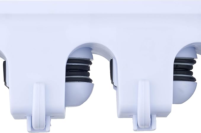 Superio Mop & Broom organizer 3-Slots (White 2-Pack)