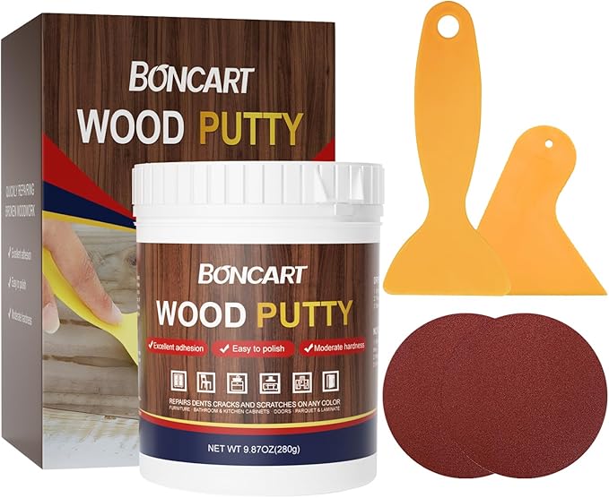 Black Wood Filler,Black Wood Putty,Wood Filler Putty,Wood Filler Paintable,Wood Furniture Repair Kit,Quickly Repair Any Broken and Defective Wooden Furniture