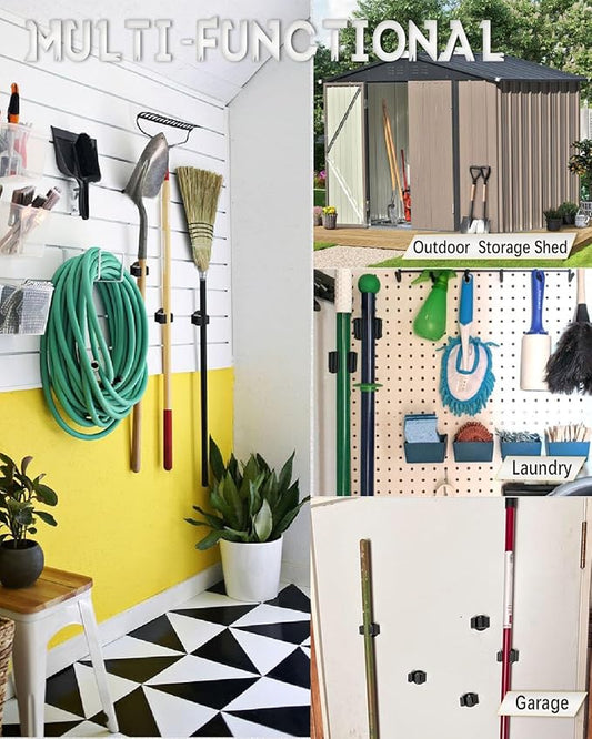 Magnetic Broom Holder Heavy Duty, Magnetic Broom and Mop Organizers for Fridge - Magnet Waterproof Mop Broom Holder for Garage Kitchen Laundry Work Shop - 8 Pack