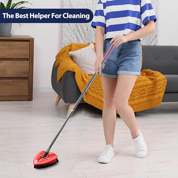 Spin Mop Scrub Brush Head, 2 Pcs Scrub Mop Compatible EasyWring 1-Tank System, Hard Bristle Cleaning Scrubber Mop Head for Bathroom, Kitchen, Tub and Tile