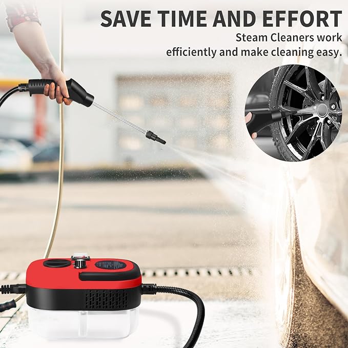 Steam Cleaner, 6-gears Adjustable, 15s Heat-Up, 1.29 Quarts Tank, Portable Steamer for Cleaning with 26 pcs Accessories, Steam Cleaner for Home,Dirt, Grease, Grout, Tile,Floor,Couch and Car