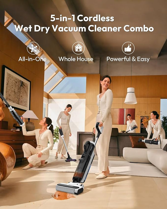 Wet Dry Vacuum Cleaner,Boost-Assisted Vacuum Mop,Equipped with Self-Cleaning System,Detachable Handheld Brush Head, Crevice Cleaning、 and Fabric Dusting,Apartment Essentials