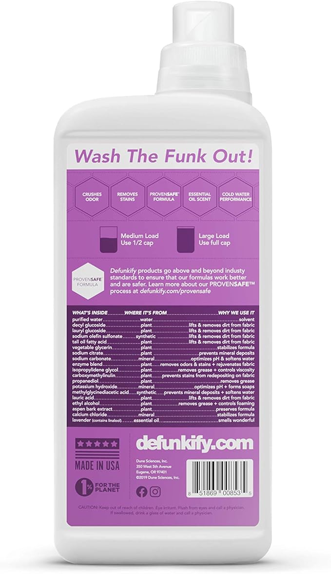 Laundry Detergent, 124 Load. 'Lavender' Essential Oil Liquid Laundry Detergent Washing Soap for Sensitive Skin. ProvenSafeโข Cleaning Supply w/Odor & Stain Remover for Outdoor Gear & All Fabrics
