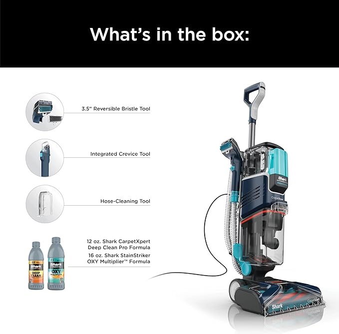 Shark CarpetXpert with Stain Striker, Upright Carpet, Area Rug & Upholstery Cleaner (Renewed) (Navy)