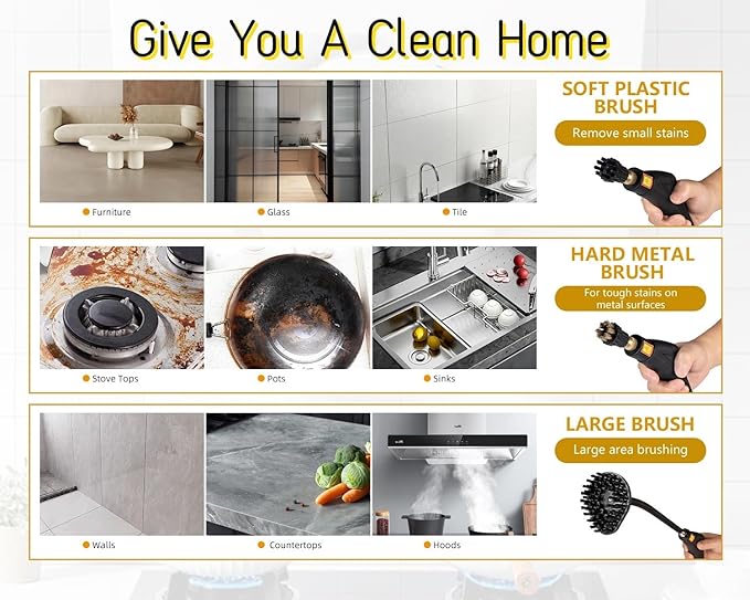 Handheld Steam Cleaner for Home, 2500W High Pressure Steamer for Cleaning, 9-Level Multipurpose Steam Cleaner for Car Floor Upholstery Kitchen Bathroom Grout Tile, 14 Accessories Included (Dark Blue)