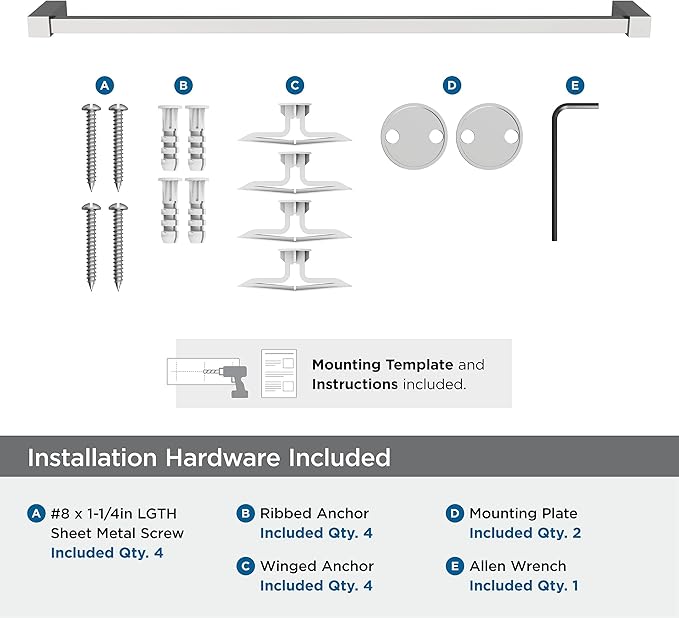 Amerock BH3608426 | Chrome Towel Bar | 24 in (610 mm) Towel Rack | Monument | Bathroom Towel Holder | Bathroom Hardware | Bath Accessories