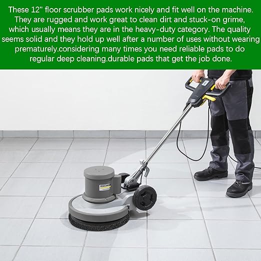 12" Floor Scrubber Pads for Oreck ORB550MC Orbiter Floor Machine,437.071 Black Scrubbing Disc for Hard Floor,Commercial Orbiter Polishing Pads for Oreck ORB550MC Cleaning Machine