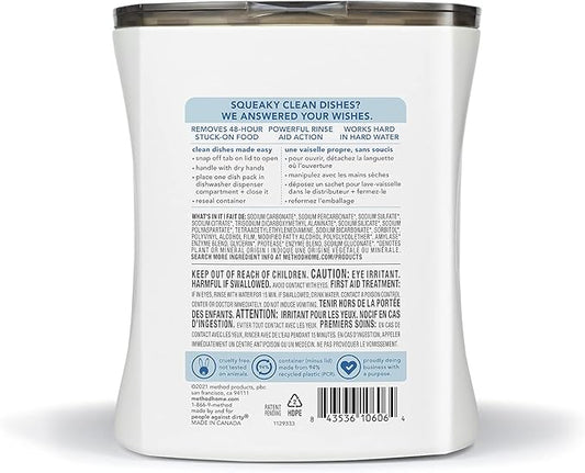 Method Dishwasher Detergent Packs, Fragrance Free + Clear, Dishwashing Rinse Aid to Lift Tough Grease and Stains, 30 Dishwasher Tabs per Package, (Pack of 4)