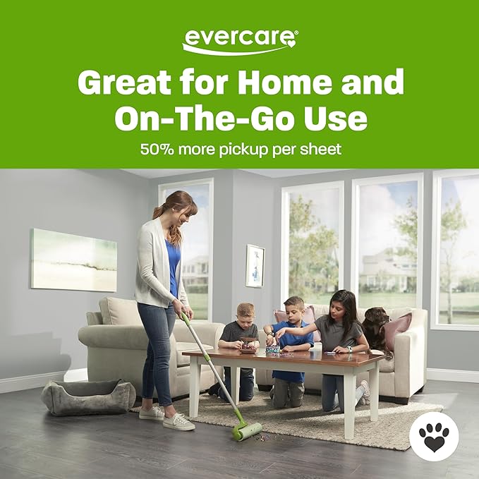 Evercare Pack of 3 All-Purpose Pet Mega Oversized Lint Roller Refills, 50 Sheets Each