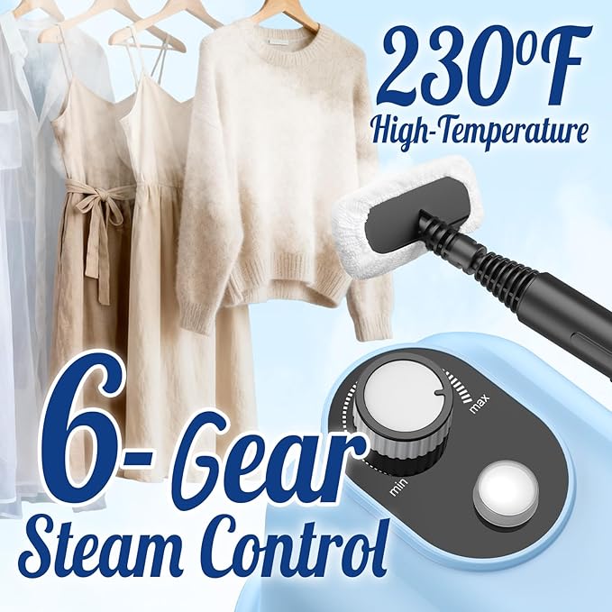 60.87oz Heavy Duty Steam Cleaner 10s Rapid Heating Handheld Steam Cleaner for Home, Steamer for Cleaning for Home, Car, Grout, Tile, Floor, Dirt