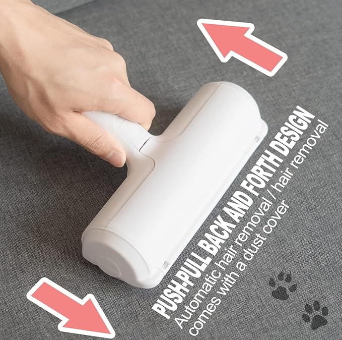 Zee & Co Roller Pet Hair Remover and Reusable Lint Roller - Zee & Co Cat and Dog Hair Remover for Furniture, Couch, Carpet, Clothing and Bedding - Portable, Multi-Surface Fur Removal Tool