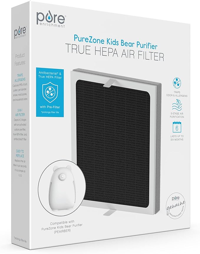 Pure Enrichment® Genuine 3-in-1 True HEPA Replacement Filter for the PureZone Kids Bear Air Purifier (PEAIRBER)