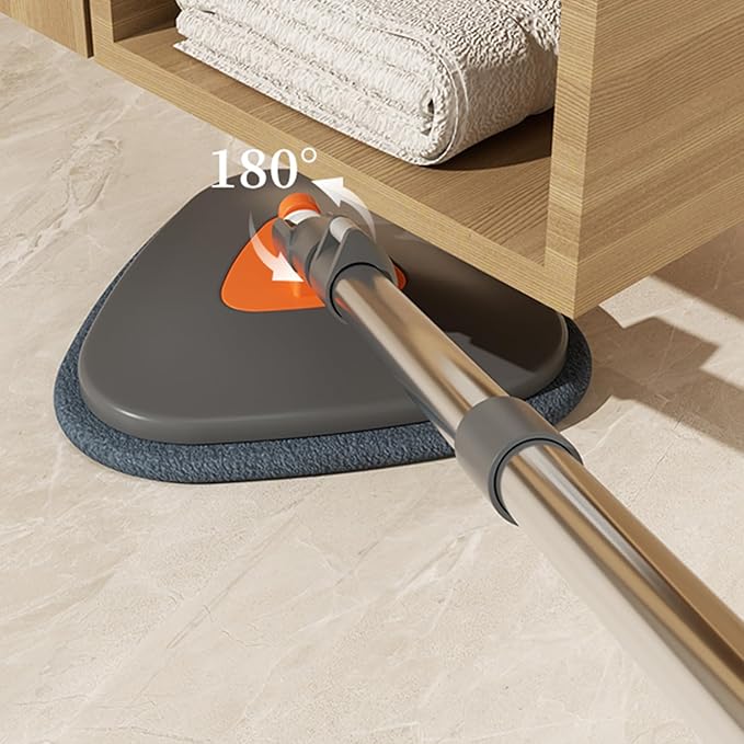 Spin Mop and Double Bucket Set with Dual-Chamber Water System,Self-Wringing Floor Cleaning Kit with 5 Extra Refills for Hardwood Tile Laminate Floors (shuidi-Grey)