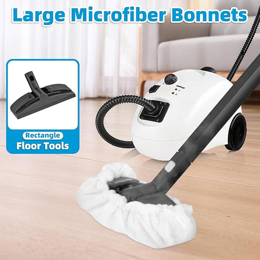 10 Pack Steam Mop Pads Compatible with Dupray Steam Cleaner etc, 5 Pack Large Rectangle Bonnets + 5 Pack Small Triangle Bonnets Reusable Washable Microfiber Steam Cleaner Accessories