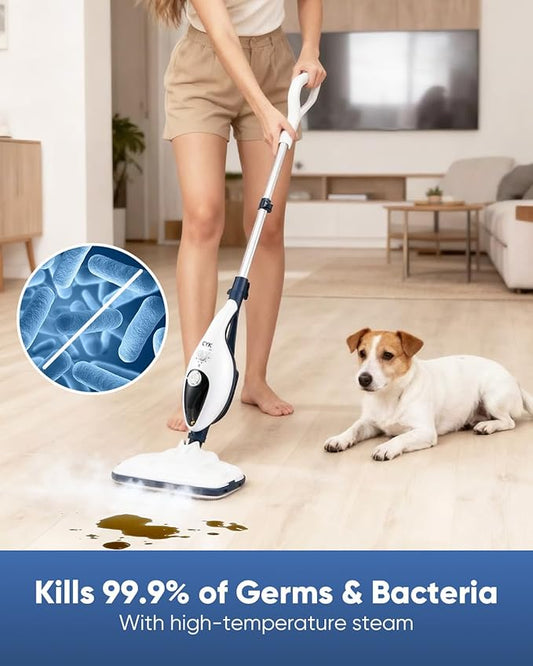 CYK Steam Mops for Floor Cleaning, 12 in 1 Handheld Steam Cleaner for Home, Floor Steamer for Hardwood Floors and Tile