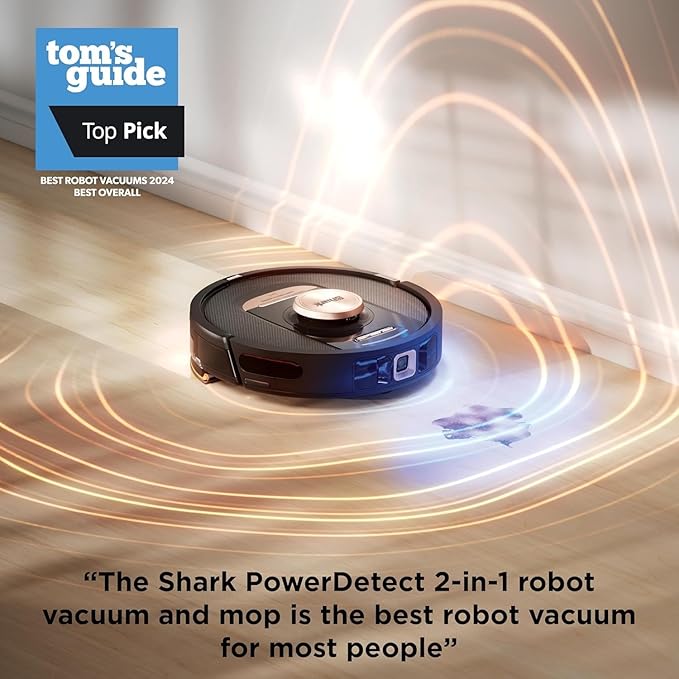 Shark Robot Vacuum & Mop Combo, PowerDetect NeverTouch Pro, Self-Emptying, Self-Refill with Self-Clean Pad Wash & Dry, 60-Day Capacity, 30-Day Refill Tank, RV2820ZE (Renewed)