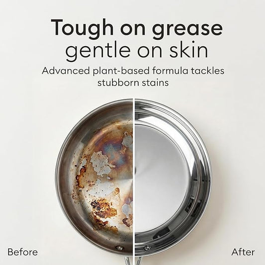 Vove Dish Soap Refills 3-Pack, Bergamot Mint & Basil, Powder-to-Gel Dishwashing Liquid Refill, Plant-Based Concentrated Formula, Grease-Cutting Power, Plastic-Free Compostable Packaging, Essential oil