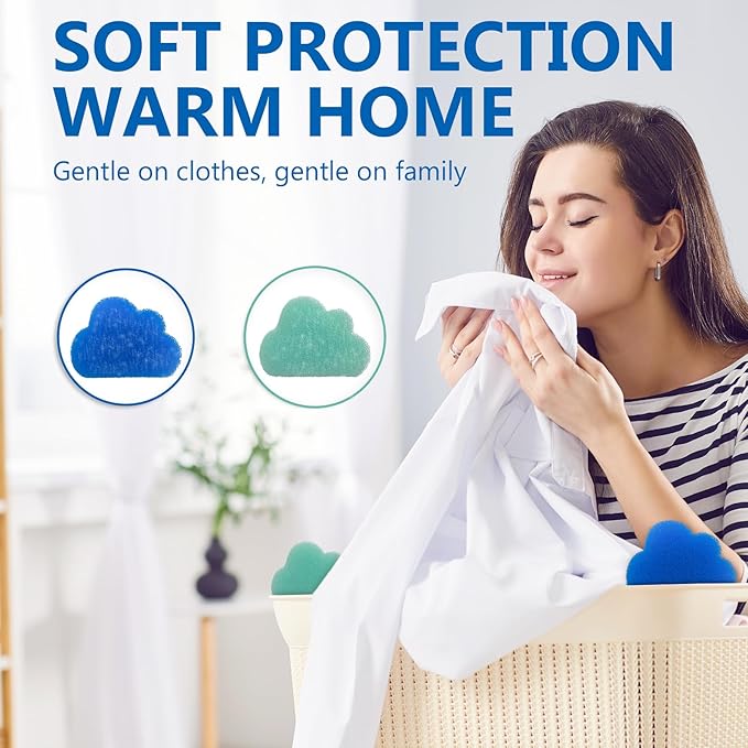 Pet Hair Remover for Laundry, 6PCS Reusable Lint Remover for Laundry Pet Hair Catcher, Effective Pet Hair Catcher for Washing Machine,Blue&Green