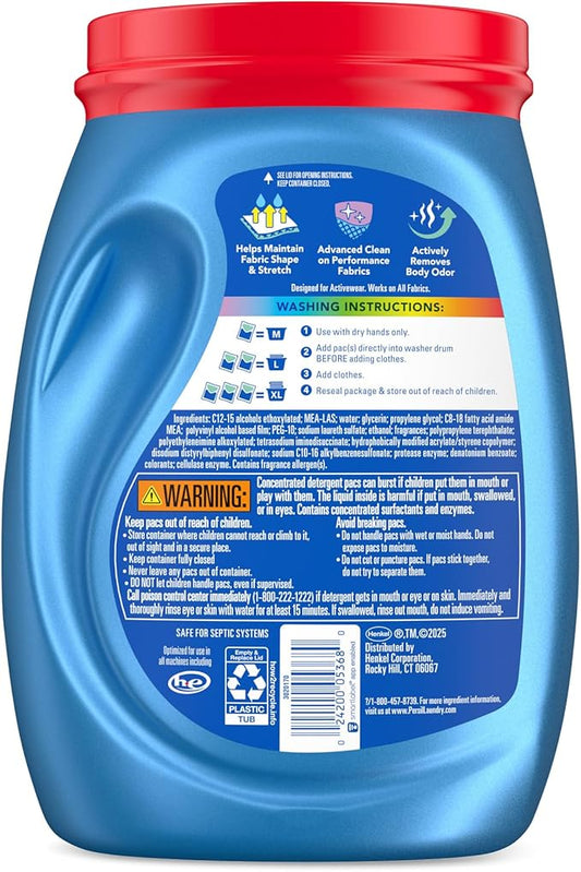 Persil Ultra Pacs Activewear Clean Laundry Detergent, 57 count