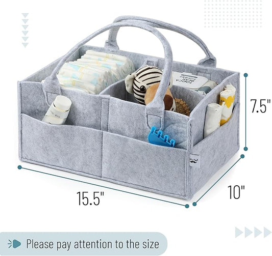 Mr. Pen- Baby Diaper Caddy Organizer, Grey, Large, Diaper Organizer, Car Diaper Caddy