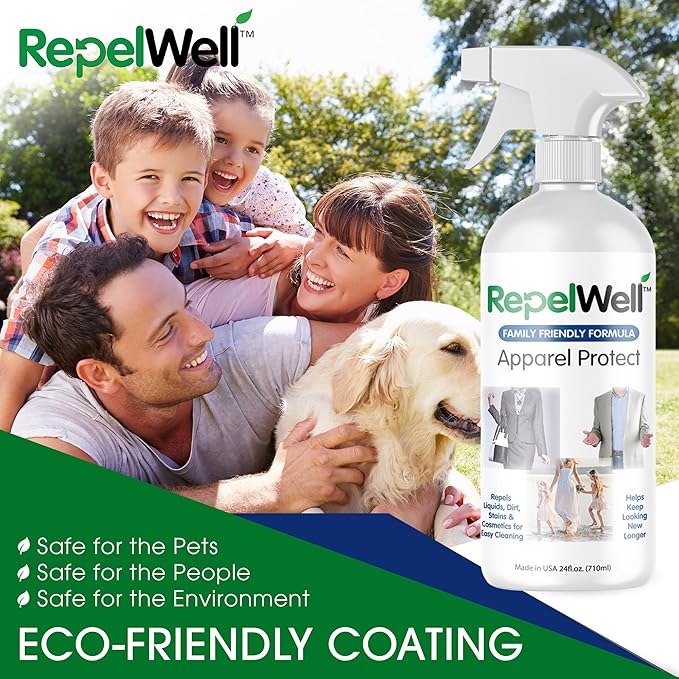 Apparel Protect (24oz) Stain & Water Repellent Spray – Non-Toxic, Eco-Friendly, Pet-Safe Sprays for Clothing & More