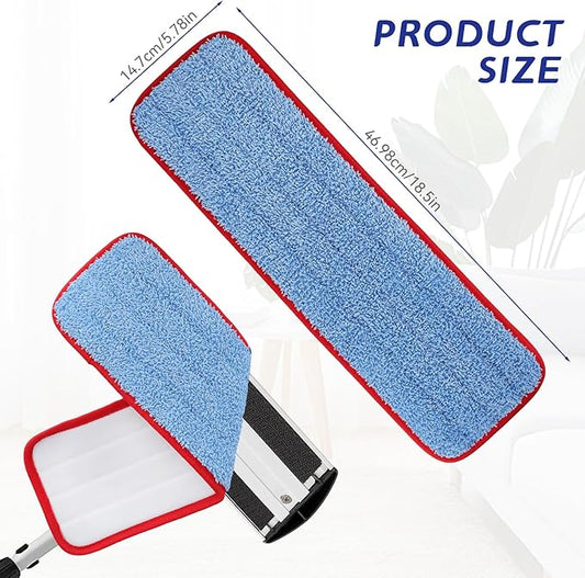 Replacement Mop Pads for Rubbermaid Commercial 18.5 Inch Mop Head - 12 Pack Reusable Wet & Dry Cleaning Mop Head Replacement Refills Fit for Any Microfiber Flat Mop System 18" and 17"