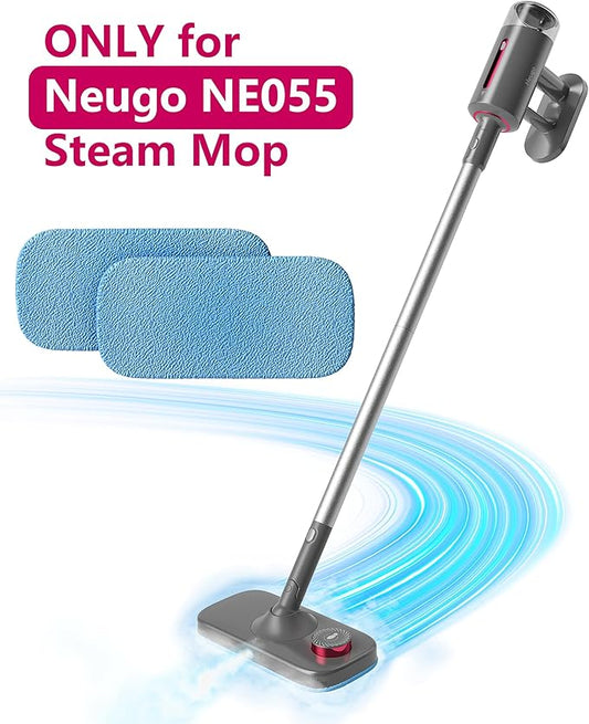 Replacement Pads (2 packs) for Neugo NE055 Series Steam Mop Steamer Cleaner Microfiber Cloth Machine Washable Reusable for Floor Cleaning