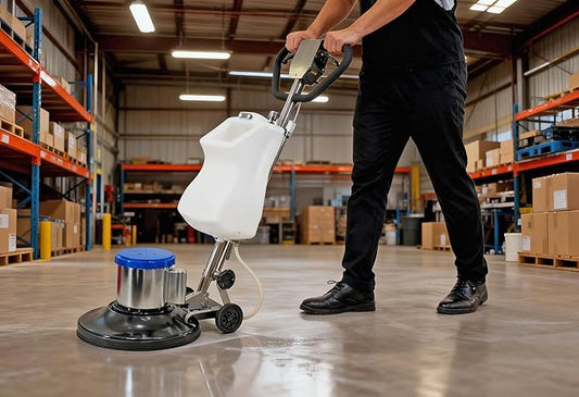 Industrial 17" Floor Buffer Polisher Machine | 1200W Heavy Duty Metal Body & Handle | Multi-Functional Commercial Floor Scrubber | Includes Full Attachment Kit