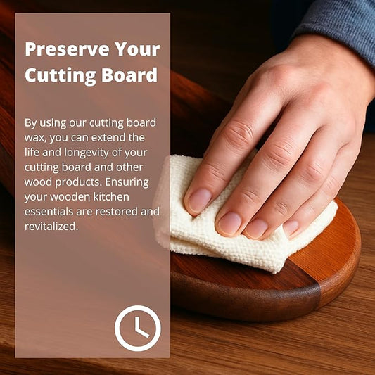 Specialist Cutting Board Wax by the Block & Board Company | Food Grade Finishing Wax for Wood, & Butcher Block, Countertop and Utensils | Preserves Wood | Food Grade Cleaning Solution | 8.5oz/250ml
