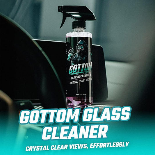 Gottom Glass Cleaner Spray – 16oz, Ammonia Free, Streak-Free Window & Glass Cleaner, Safe on Tint – Perfect for Mirrors, Windows, & Glass Surfaces – Effective Dirt & Grime Remover