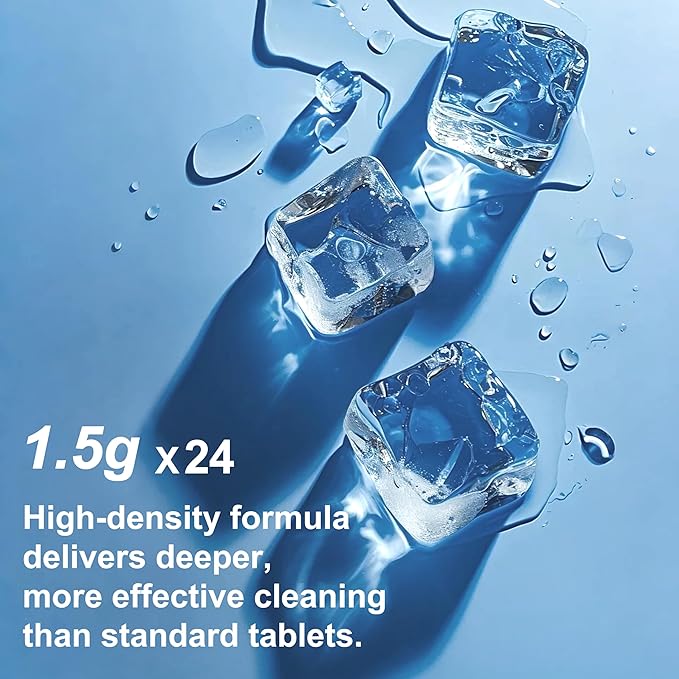 Ice Machine Cleaner Maker Descaler - 24 Unscented Clean Tablets Compatible with Opal, Kitchenaid, GE Profile,Nickel Safe Scale Remover for Countertop, Nugget Ice Makers - Bulk 1 Year Supply