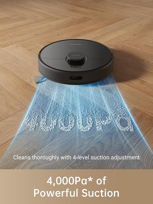 DREAME D9 Max Robot Vacuum and Mop Combo, LiDAR Navigation, 4000Pa Strong Suction Power, 180mins Runtime, 2-in-1 Sweep and Mop, Compatible with Alexa
