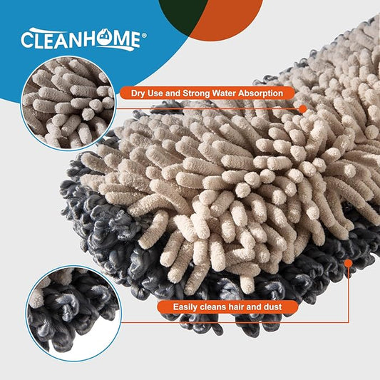 Microfiber Mop Pads 4 Pieces for Floor Cleaning,Fit CLEANHOME Dust Mop: B09PBPGSJ3, Chenille Microfiber Replacement Pads