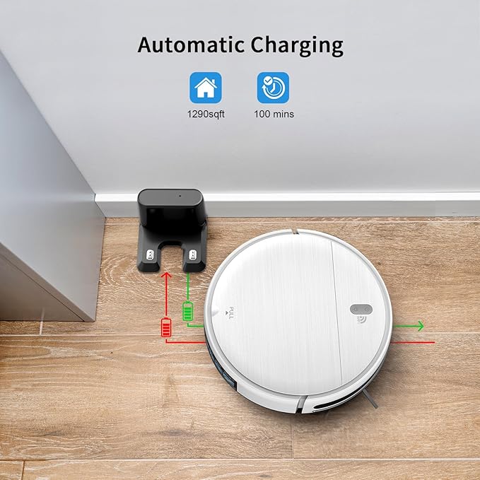 MAMNV Robot Vacuum and Mop,2 in 1 for Carpet & Hard Floor,Robotic Vacuum Cleaner with Alexa/Voice/App,Powerful & Quiet for Pet Hair,Slim 2.87",Self-Charging & Zigzag Path Cleaning