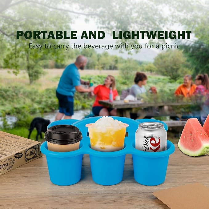 4 Pack Classroom Caddy For School,Kidsroom,Pencil Holder,Plastic Cup Caddy for Drink Delivery (Rainbow)