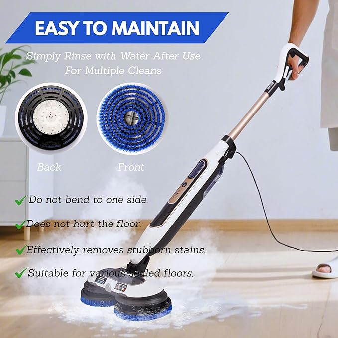 S7001 Upgraded Replacement Steam Mop Brush Head for Shark,S8201 S8001 S7000 S7201 S7000AMZ S7005 S7020 S7001C Scrubbing and Sanitizing Hard Floor Steam Mop Pads (2Blue)