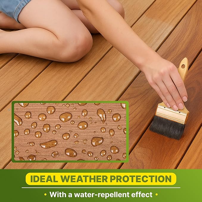 Nordicare Sealing Wood Oil for Outdoor Garden Furniture - Teak Oil for Wood Outdoor Furniture - Suitable for All Outdoor Types of Wood, for Wood Exterior Protection - Easy to Apply 84.5 Oz