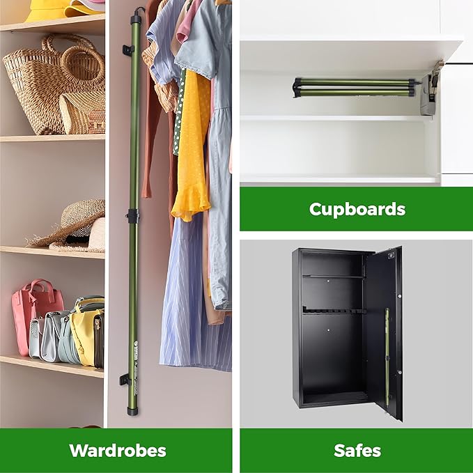 2 Pack Gun Safe Dehumidifier Rod | Dehumidifier Rod For Enclosed Spaces, Gun Safe & Vault, Cabinets | Protect Valuables & Stop Humidity, & Moisture | Foldable, 4 Mounting Brackets | 32''/81cm