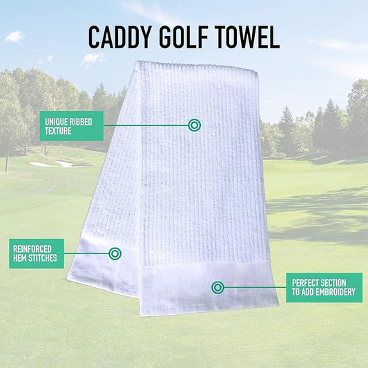 Caddy Golf Towel - Extra-Large 22” X 44” Caddie Towel Used by Tour Professionals, Premium Soft Cotton, Superior Absorption Caddy Towel | 5 Stylish Colors