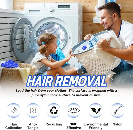 Pet Hair Remover for Laundry, 12 PCS - Reusable Dog & Cat Hair Remover Tool, Effectively Removes Pet Hair, Lint and Dander from Bedding and Clothing, Suitable for Washing Machines, Dryers