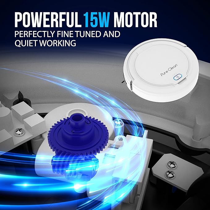 Smart Automatic Robotic Vacuum Cleaner - Slim Rechargeable Electric Automatic Robot Vacuum Cleaner w/, Self Programmed Navigation, Anti-fall Sensors - (Carpet, Hardwood, Linoleum, Tile), White