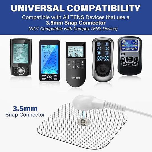 LotFancy TENS Unit Replacement Pads, 40 Pcs 2x2 Snap Electrodes Pads, Reusable Tens Pads for EMS Muscle Stimulator, Using 3.5mm Snap Connector